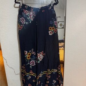 Johnny Was Navy Floral Pants